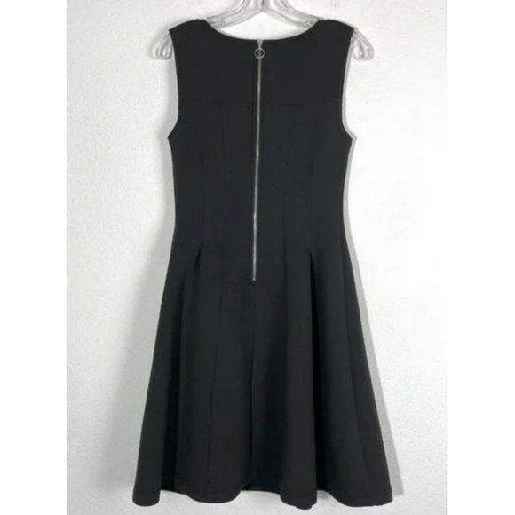 ANTHROPOLOGIE Maeve Debutante Black Fit to Flare Dress Size Medium - Picture 3 of 6